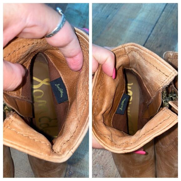 Sam Edelman Louie Women 6 Fringe Zip Brown Leather Booties - Picture 11 of 11